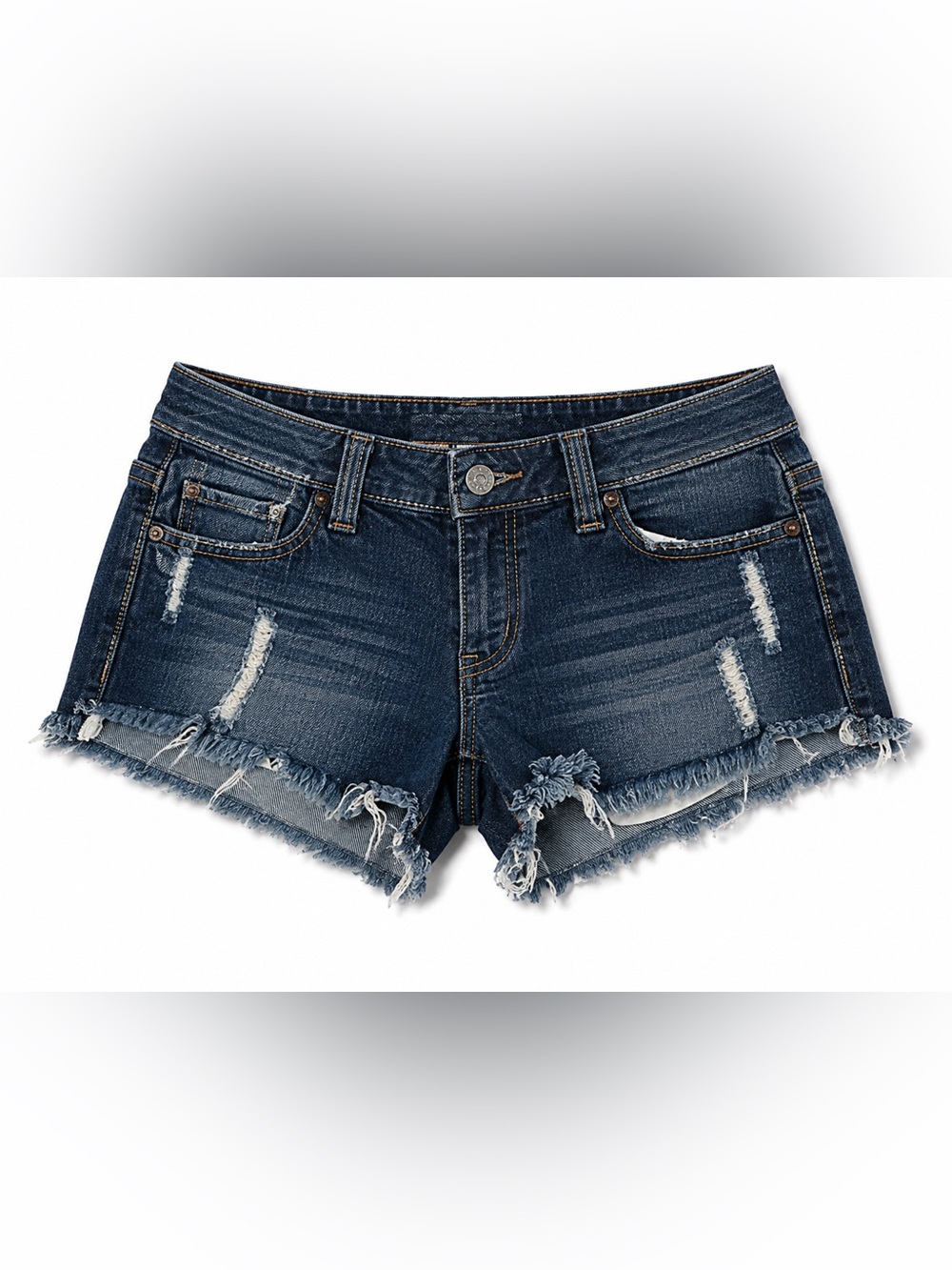 Blue Asphalt dark wash cut off short